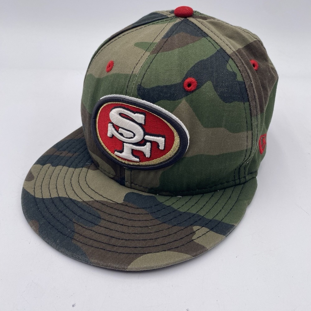 San Francisco 49ers Camo Hat New Era 59fifty Fitted 7 1/8 Cleaned Woodland Camo